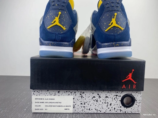 Rep TB AJ4-1036660 Air Jordan Michigan Retro 4 (PE) 0806